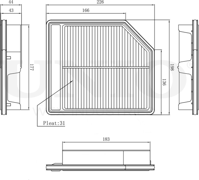 Фильтр воздушный (Unio). Артикул FLT-10015
