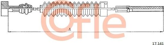 Трос ручника (тросик ручного тормоза) Cofle. Артикул 92.17.141
