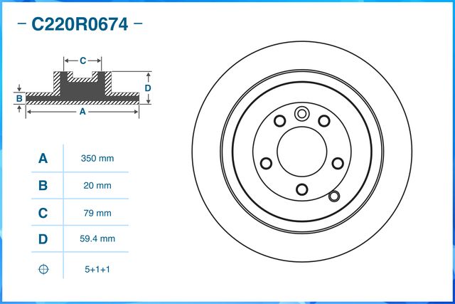 Диск тормозной задний (Cworks). Артикул C220R0674