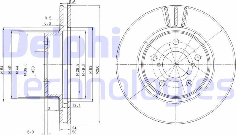 Тормозной диск Delphi. Артикул BG2767