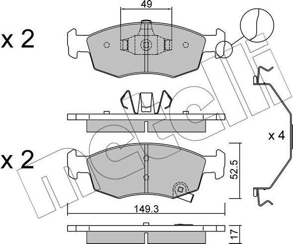 Тормозные колодки Metelli. Артикул 22-0274-6