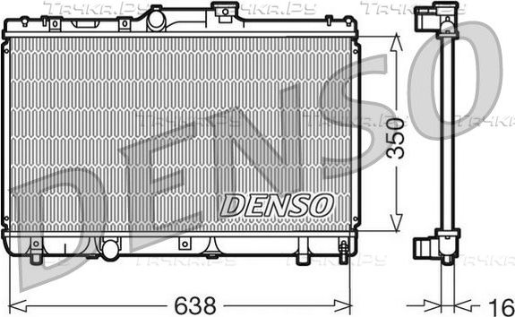 Радиатор охлаждения двигателя Denso (алюминий) для Toyota Corolla E110 1997-2002. Артикул DRM50013