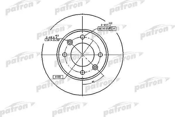 Тормозной диск Patron задний для Citroen Berlingo I 2000-2011. Артикул PBD4185