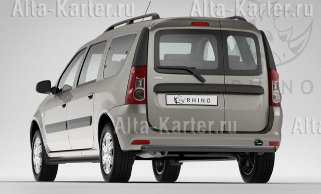Защита RusStal заднего бампера d63 (дуга) для Lada Largus 2012-2026. Артикул LLZBR-002157SER