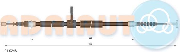 Трос ручника (тросик ручного тормоза) Adriauto. Артикул 01.0248