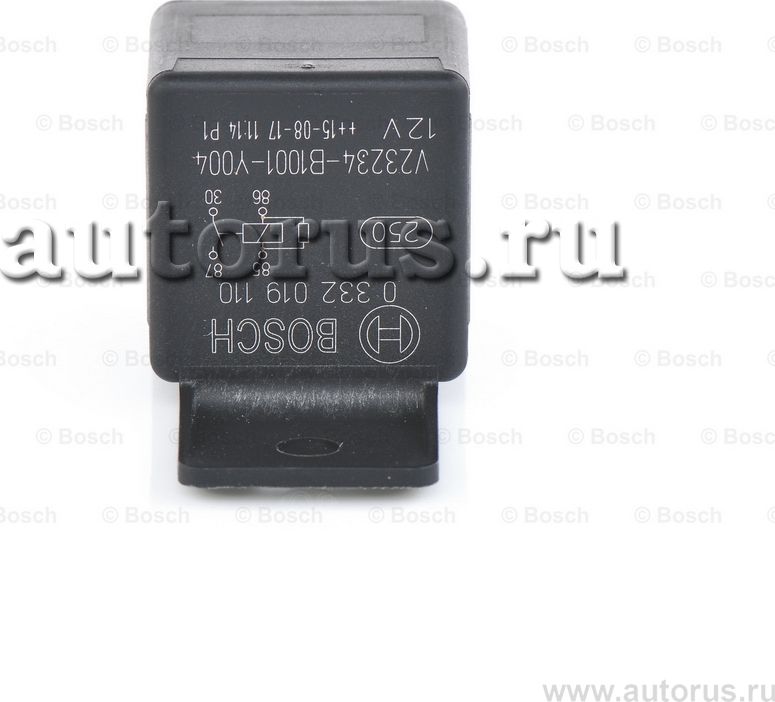 Реле электромагнитное 12V 4-х контактное 30А BOSCH. Артикул 0332019110
