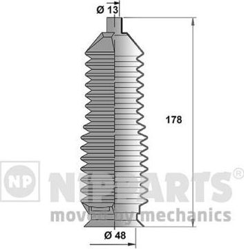 Пыльник рулевой рейки (комплект) Nipparts (термопласт). Артикул J2843004