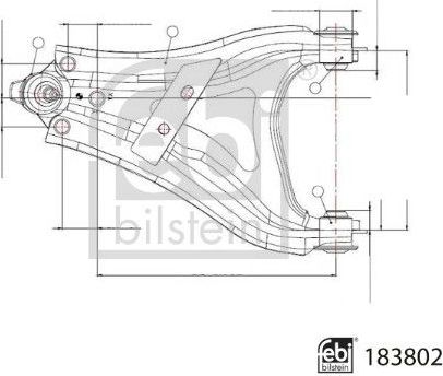 Поперечный рычаг передней подвески Febi Bilstein (Листовая сталь). Артикул 183802