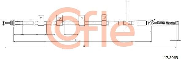 Трос ручника (тросик ручного тормоза) Cofle задний левый для Suzuki Swift III 2005-2011. Артикул 92.17.5065