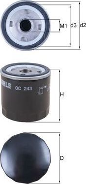 Масляный фильтр Mahle. Артикул OC 243
