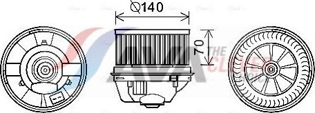 Вентилятор, мотор печки (отопителя) салона AVA для Ford C-MAX I 2003-2010. Артикул FD8496