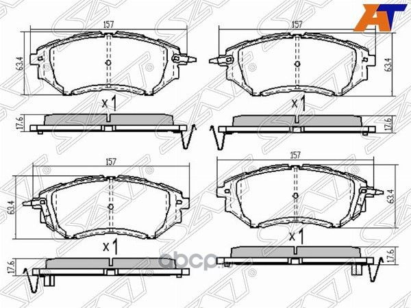 Колодки тормозные FR Subaru Legacy BPBH (SAT). Артикул ST26296XA010