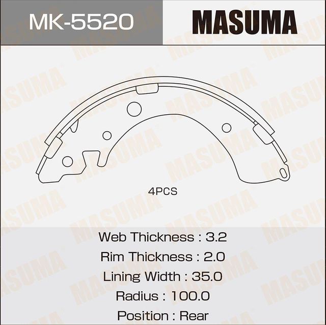 Тормозные колодки Masuma. Артикул MK-5520