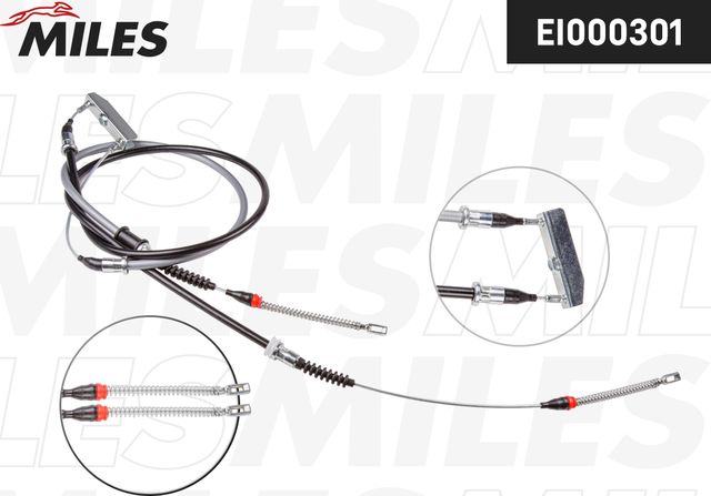 Трос ручника (тросик ручного тормоза) Miles задний правый/левый для Opel Astra F 1991-2002. Артикул EI000301