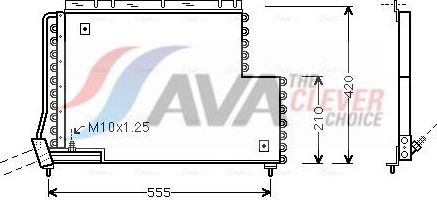 Радиатор кондиционера (конденсатор) AVA (алюминий) для Volvo 960 I 1994-1996. Артикул VO5131