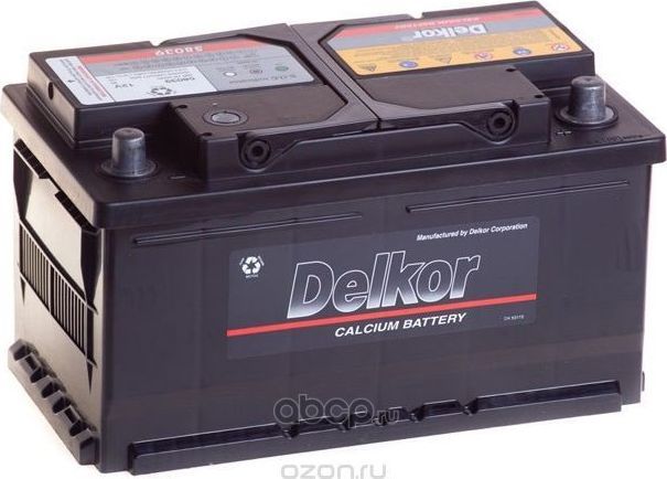 Аккумуляторная батарея DELKOR Euro 58039 80Ah EN730 о/п Низ. 315x175x175 мм. Артикул 58039