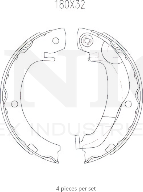 Колодки тормозные барабанные, комплект (Unio). Артикул BRP-10081