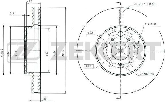 Тормозной диск Zekkert. Артикул BS-5751