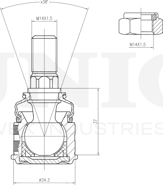 Опора шаровая (Unio). Артикул SSP-20121