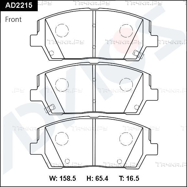 Тормозные колодки Advics передние для Hyundai Santa Fe IV 2018-2026. Артикул AD2215
