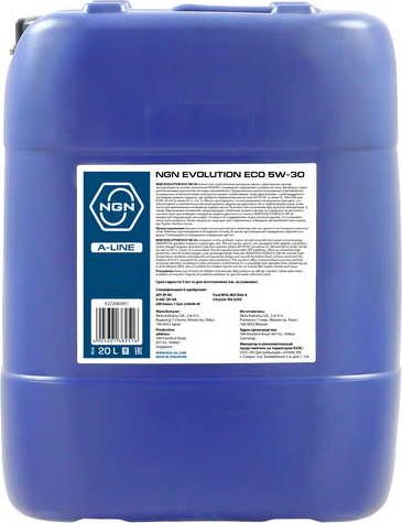 SAE 5W-30 SN EVOLUTION ECO A-Line 20L (синт мотор масло) NGN. Артикул V272085851