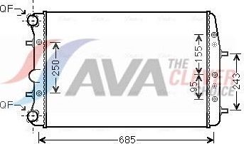 Радиатор охлаждения двигателя AVA для Volkswagen Fox I 2005-2006. Артикул VNA2374
