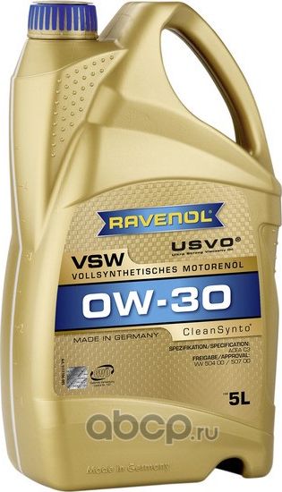 Моторное масло RAVENOL VSW SAE 0W-30 ( 5л) new Ravenol. Артикул 1111106005