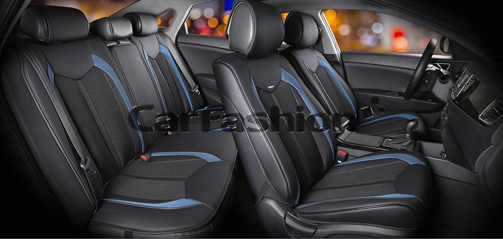 Накидки универсальные CarFashion Urban Plus для авто, цвет Черный/Черный/Синий. Артикул 22365