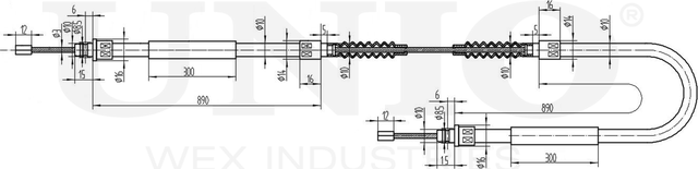 Трос ручного тормоза (Unio). Артикул CAB-60025