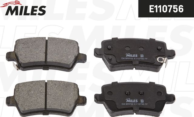Тормозные колодки Miles задние для Chery Tiggo 4 I 2017-2026. Артикул E110756