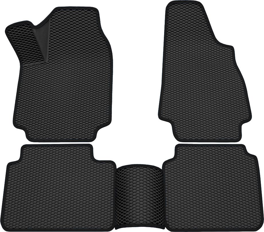Коврики Rezkon 3D EVA Ромб резиновые для салона Lada 2121, 21213, 21214 4х4 2009-2026 Черный кант. Артикул 9239035101