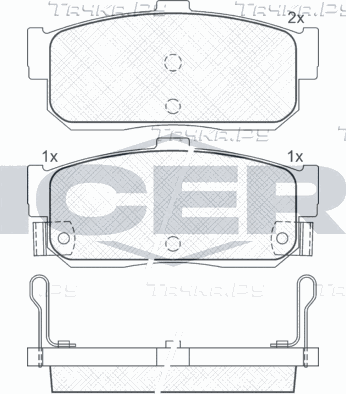 Тормозные колодки Icer задние для Nissan Cefiro A31 1994-1999. Артикул 140915