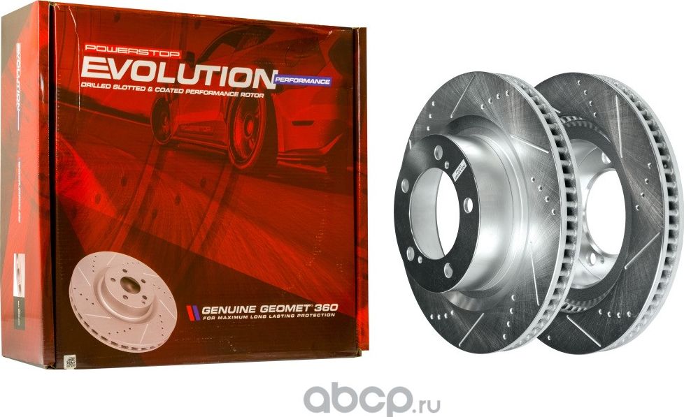 Передний тормозной диск Evolution с перфорацией и (Powerstop). Артикул JBR1309