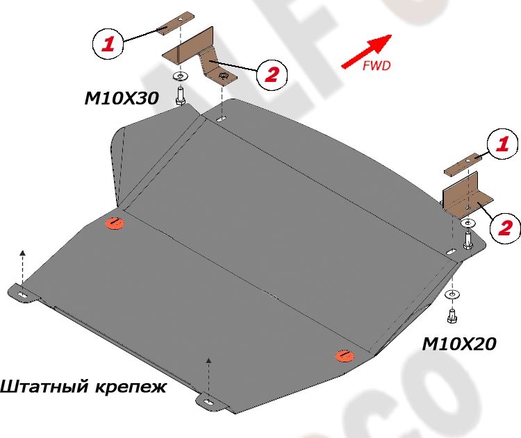Защита Alfeco для картера и КПП Mercedes-Benz Sprinter 1995-2000. Артикул ALF.36.01