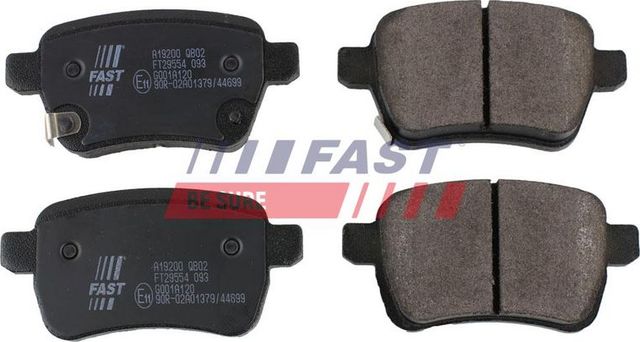 Тормозные колодки Fast задние для Opel Adam I 2012-2019. Артикул FT29554