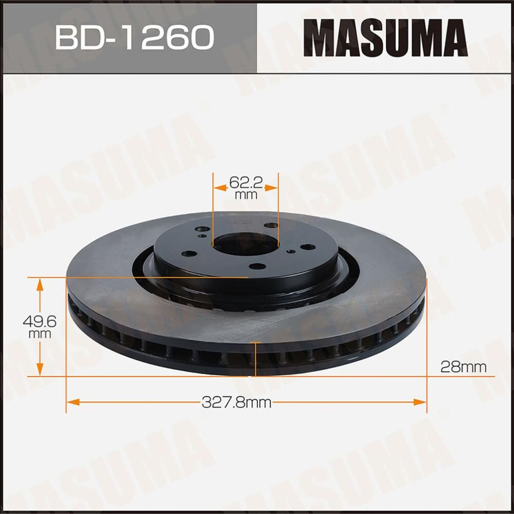 Диск тормозной MASUMA, front LEXUS RX350 / GGL25L. Артикул BD1260