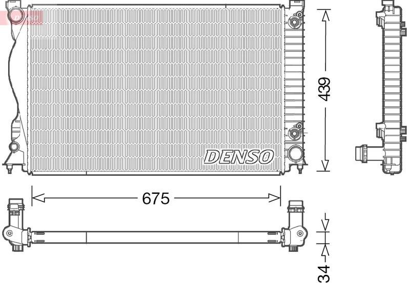 Радиатор охлаждения двигателя Denso. Артикул DRM02028