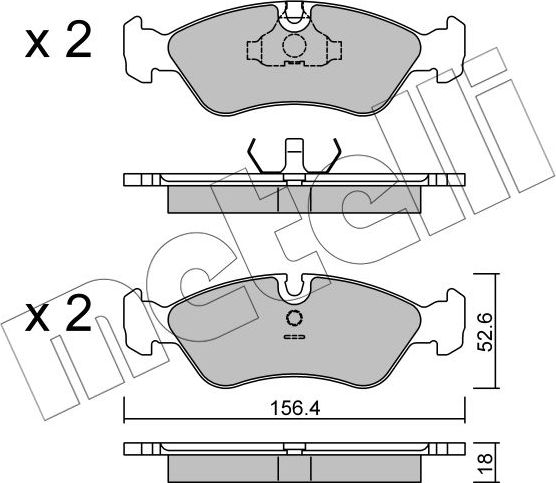 Тормозные колодки Metelli. Артикул 22-0117-0