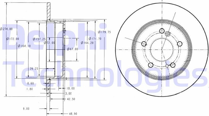 Тормозной диск Delphi. Артикул BG3326C