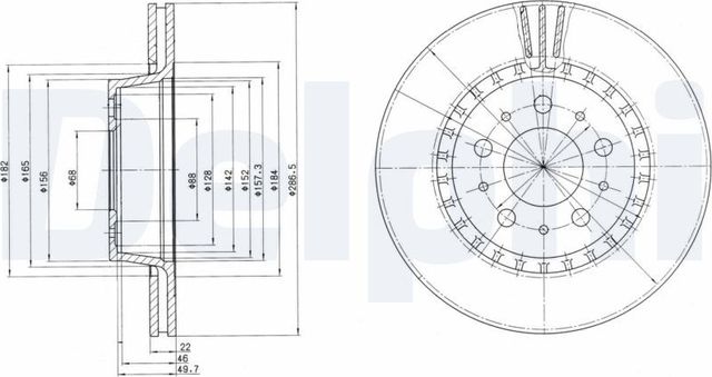 Тормозной диск Delphi передний для Volvo 940 1990-1997. Артикул BG2426