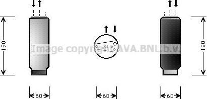 Осушитель кондиционера AVA для Fiat Doblo I 2001-2015. Артикул ALD003