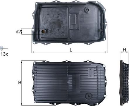 Масляный поддон картера АКПП Mahle для BMW X3 III (G01) 2017-2024. Артикул HX 184KIT