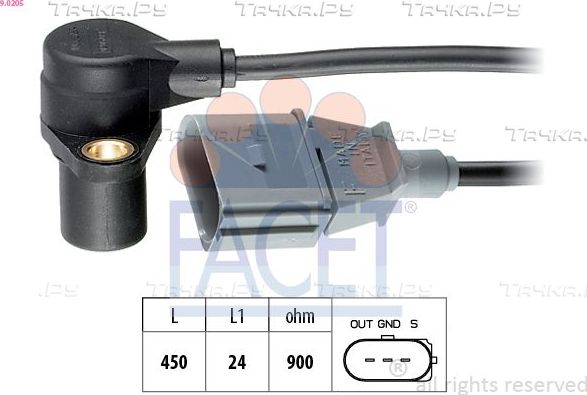Датчик положения коленвала Facet Made in Italy - OE Equivalent для Skoda Superb I 2001-2008. Артикул 9.0205