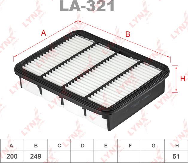 Воздушный фильтр LYNXauto. Артикул LA-321