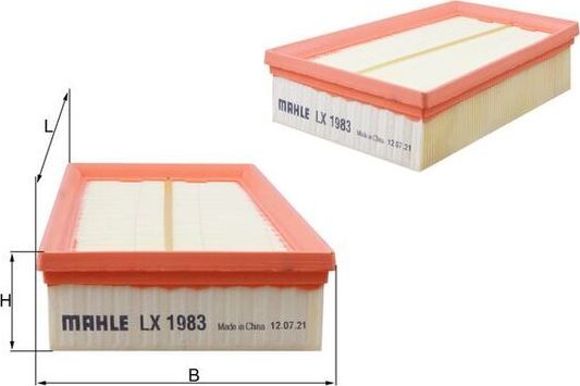 Воздушный фильтр Mahle. Артикул LX 1983
