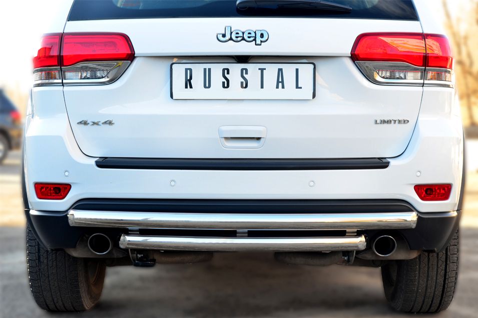 Защита RusStal заднего бампера d63 (дуга) d63 (дуга) для Jeep Grand Cherokee WK2 2013-2026. Артикул JGCZ-001534