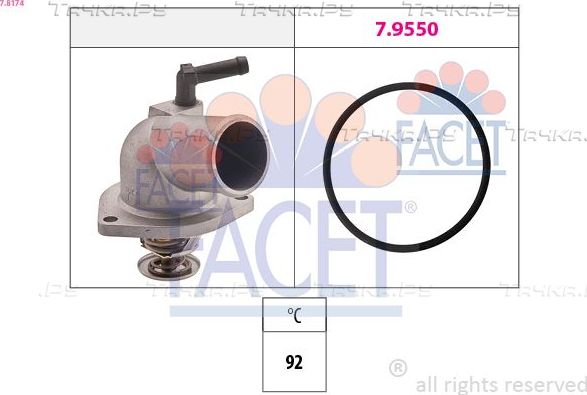 Термостат Facet Made in Italy - OE Equivalent для Opel Zafira B 2005-2015. Артикул 7.8174