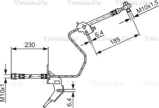 Тормозной шланг Bosch задний левый для Opel Zafira B 2005-2019. Артикул 1 987 476 199