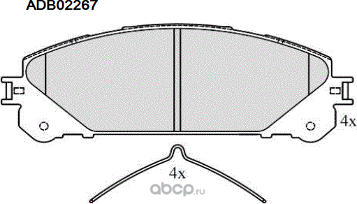 Колодки тормозные дисковые (Allied Nippon). Артикул ADB02267