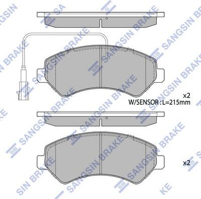 Тормозные колодки Sangsin Hi-Q. Артикул SP1716